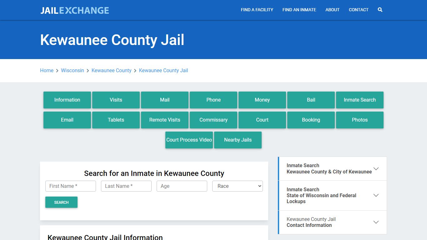 Kewaunee County Jail Roster Lookup, WI, Inmate Search